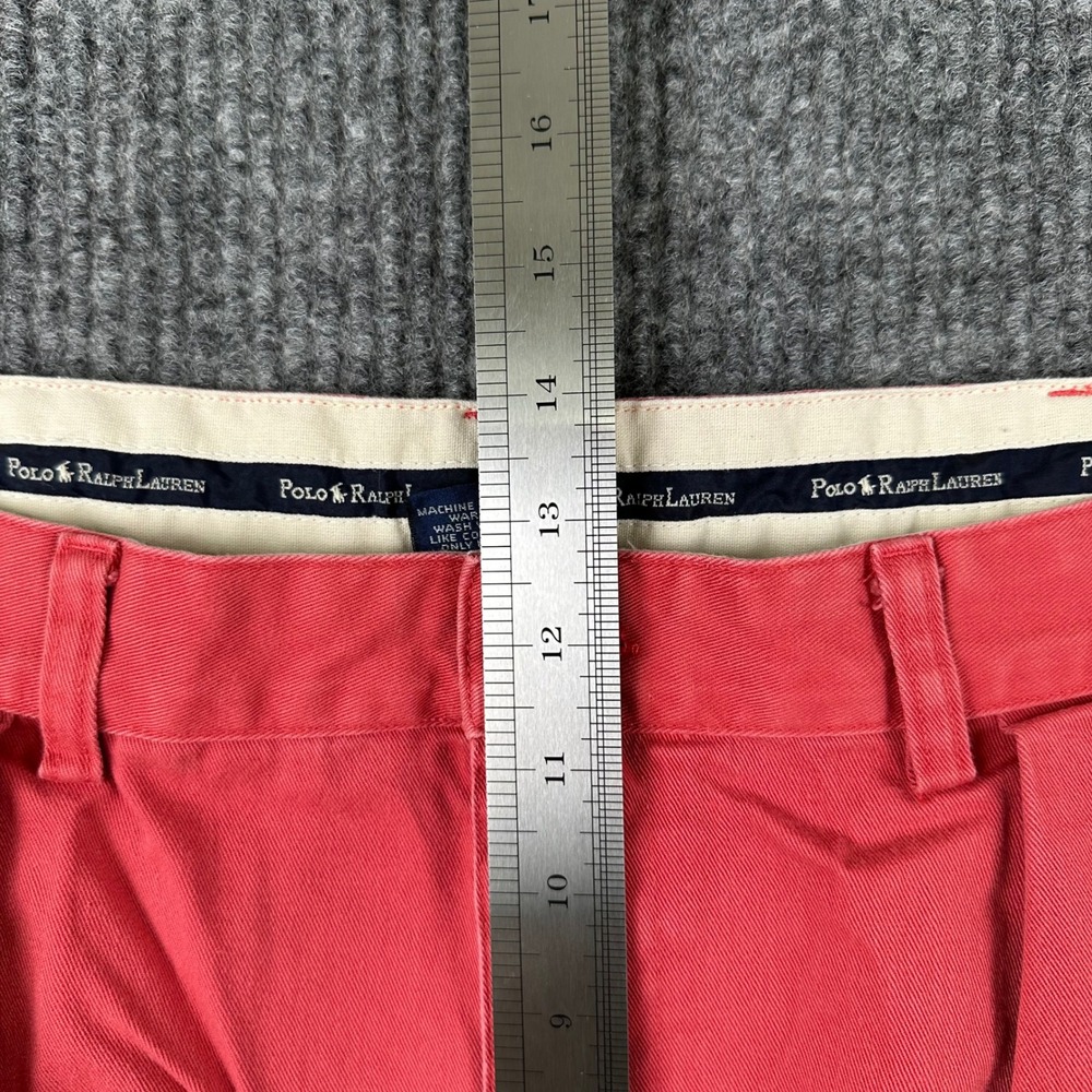 Polo Ralph Lauren Chino Shorts Mens Size 38 Coral Pleated Classic 100% Cotton - Picture 9 of 10